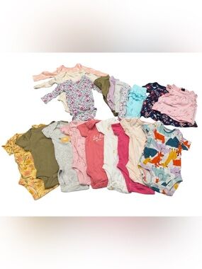 Baby Girl NB 19pc Clothing Lot Old Navy, Carters, Cloud Island Bodysuit Pants